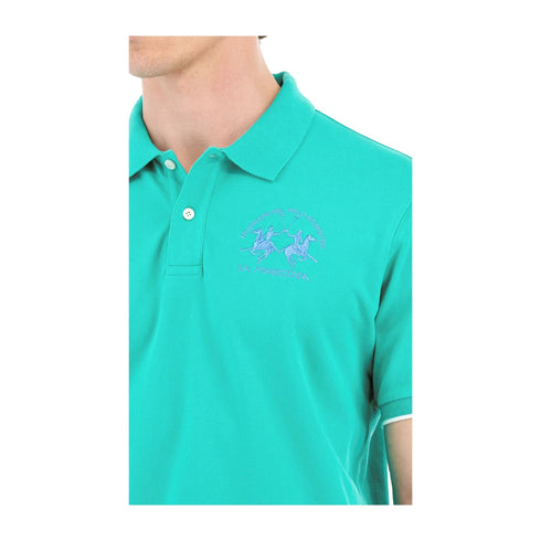 La Martina Polo Polo Uomo Regular con logo ricamato Verde marino - Francavilla Moda